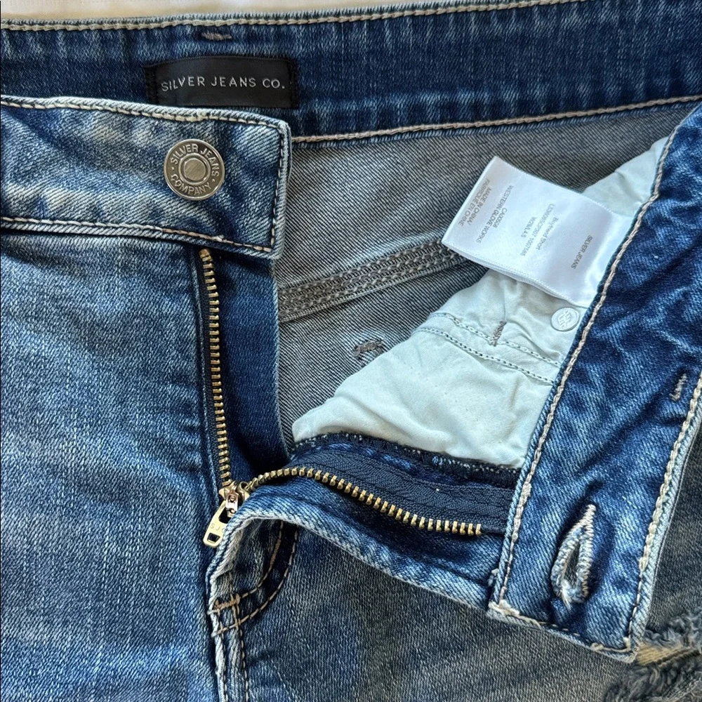 Silver Jeans Distressed Blue Jean Shorts